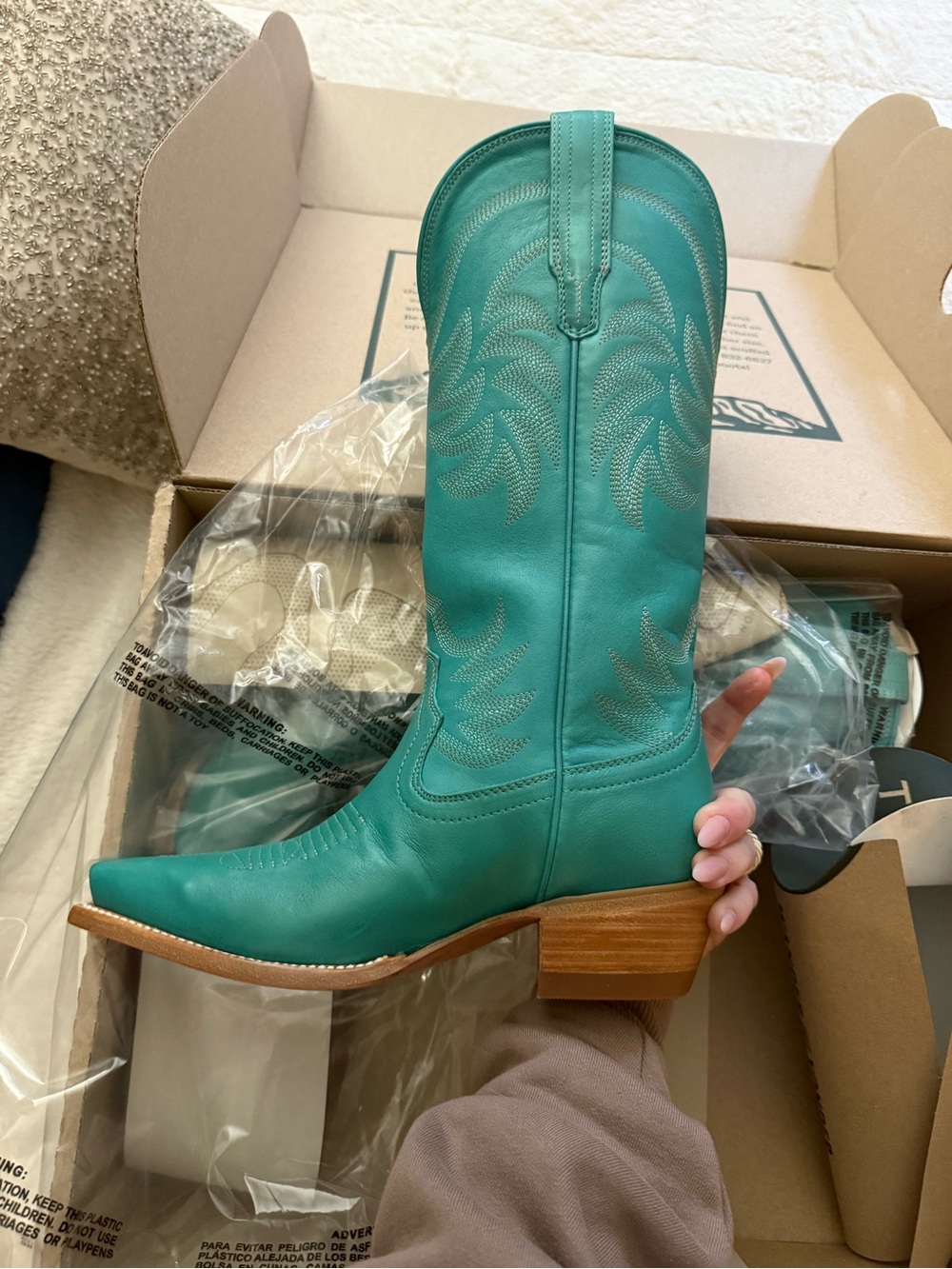 Tecovas Teal Leather Western Mid-Calf Boot